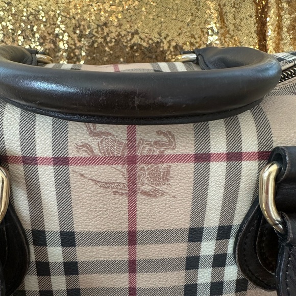 PRE-LOVED Authentic Burberry Vintage Checks Medium Bowling Bag - Picture 10 of 16